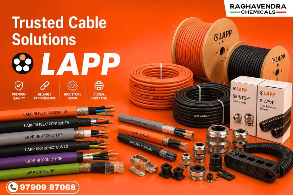 Authorized LAPP dealer in Chennai for cables, cable assemblies, connectors, sensors, cable glands, protection systems, tools, accessories & drag chains.